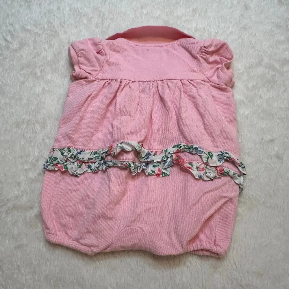 Ralph Lauren Baby GIrl Pink Romper sz 3M